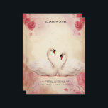 Cute White Swan Vintage Valentines Day Personized Letterhead<br><div class="desc">Elegant,  Rustic and whimsical letterhead featuring watercolor illustrations of pretty white swan and red rose flowers on vintage old paper background . This love -inspired notepad is perfect as a personalized gift.</div>