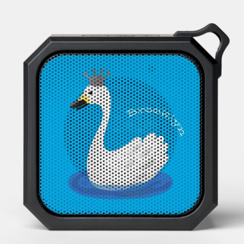 Cute white swan with crown cartoon bluetooth speaker