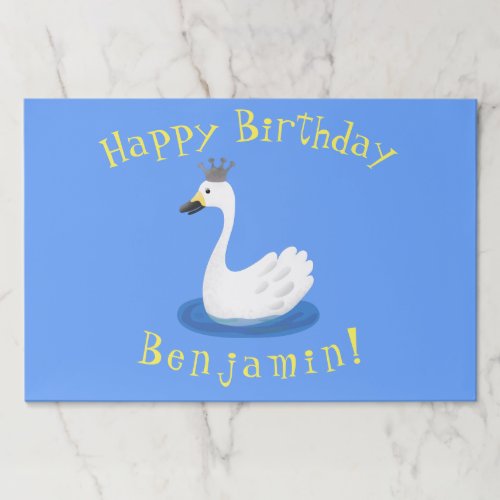 Cute white swan with crown cartoon paper pad
