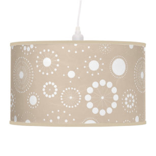 Cute White & Tan Vintage Birds Ceiling Lamp