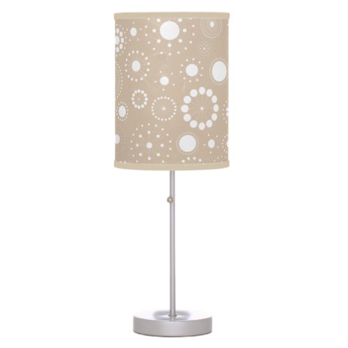 Cute White  Tan Vintage Birds Table Lamp