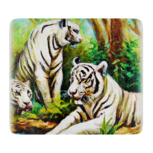 Cute White Tigers In The Jungle. Buy Now Cutting Board
