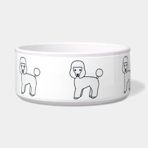 Cute White Toy Poodle Dogs Bowl