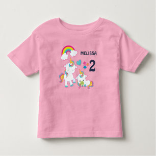 Cute White Unicorns Magical Mama & Baby Birthday Toddler T-shirt
