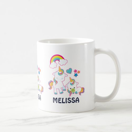 Cute White Unicorns Magical Mama  Baby Coffee Mug