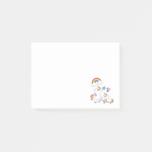 Cute White Unicorns Magical Mama  Baby Post_it Notes