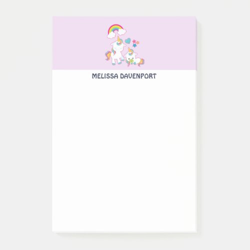 Cute White Unicorns Magical Mama  Baby Post_it Notes