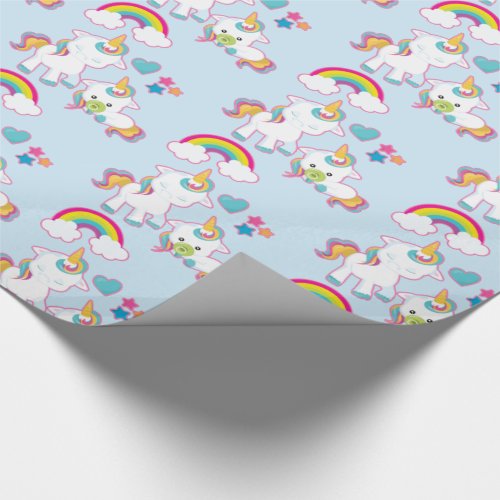 Cute White Unicorns Magical Mama  Baby Wrapping Paper