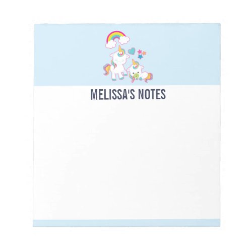 Cute White Unicorns Magical Mother  Baby Notepad