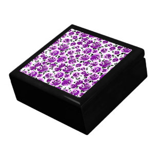 Cute white violet roses patterns jewelry box