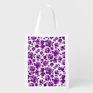 Cute white violet roses patterns