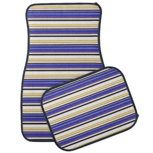 Cute white violet stripes car floor mat