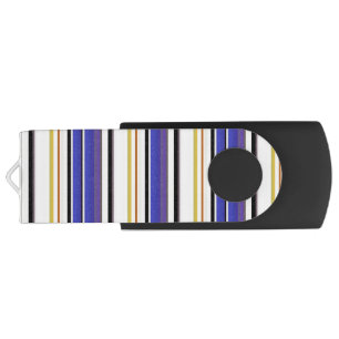 Cute white violet stripes flash drive