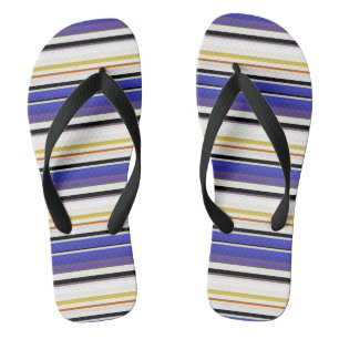 Cute white violet stripes flip flops