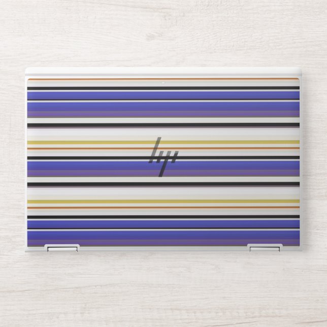 Cute white violet stripes HP laptop skin (Front)