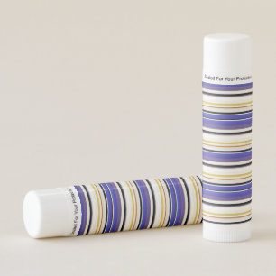 Cute white violet stripes lip balm