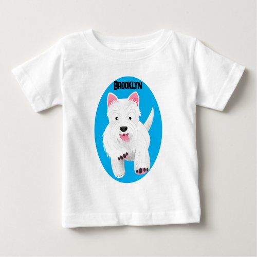 Cute white west highland terrier cartoon baby T_Shirt