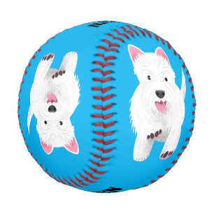 Cute white west highland terrier cartoon baseball