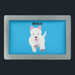 Cute white west highland terrier cartoon belt buckle<br><div class="desc">This happy running white west highland terrier dog is full of energy! Drawn in fun cartoon illustration style for kids and kids at heart.</div>