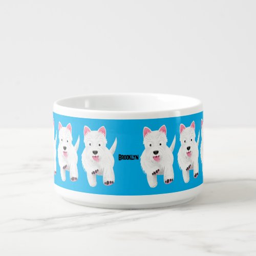 Cute white west highland terrier cartoon bowl