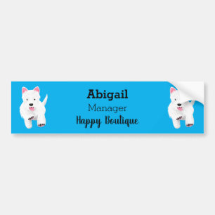 Cute white west highland terrier cartoon bumper sticker