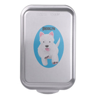 Cute white west highland terrier cartoon cake pan