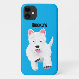 Cute white west highland terrier cartoon iPhone 11 case
