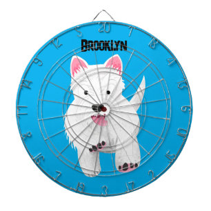 Cute white west highland terrier cartoon dart board