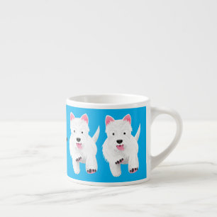 Cute white west highland terrier cartoon espresso cup
