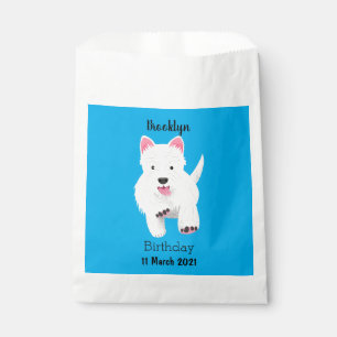 Cute white west highland terrier cartoon favor bag