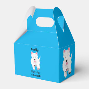 Cute white west highland terrier cartoon favor boxes