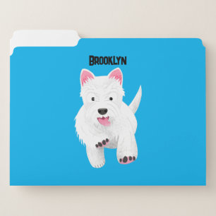 Cute white west highland terrier cartoon file folder