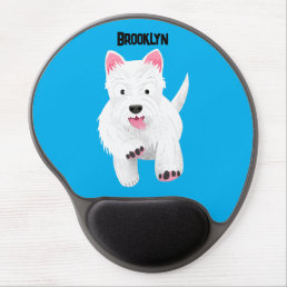 Cute white west highland terrier cartoon gel mouse pad