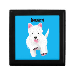 Cute white west highland terrier cartoon gift box