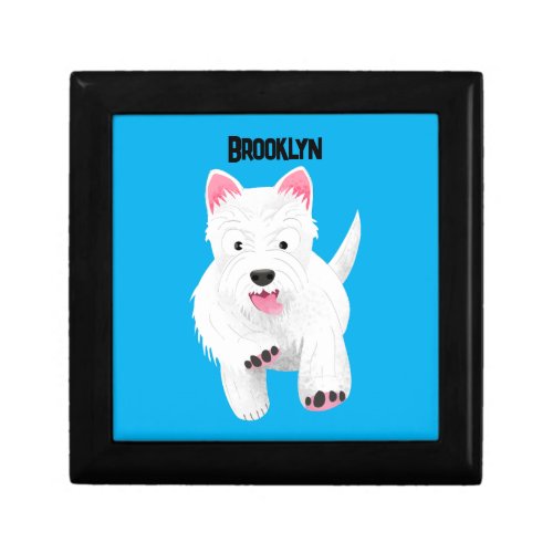Cute white west highland terrier cartoon gift box