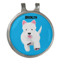 Cute white west highland terrier cartoon