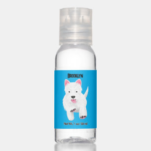 Cute white west highland terrier cartoon hand sanitizer
