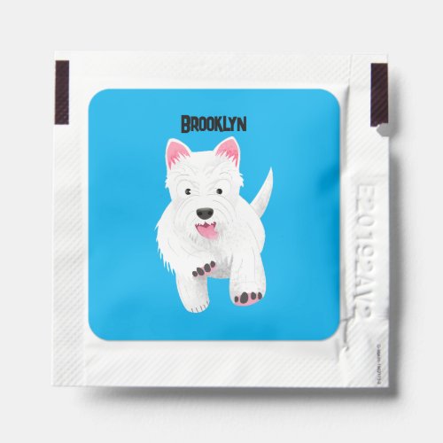 Cute white west highland terrier cartoon hand sanitizer packet