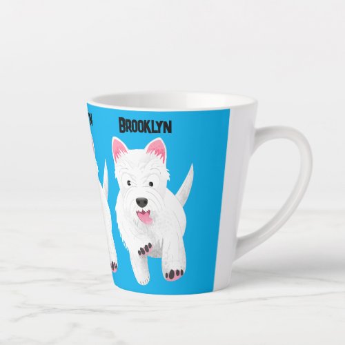 Cute white west highland terrier cartoon latte mug
