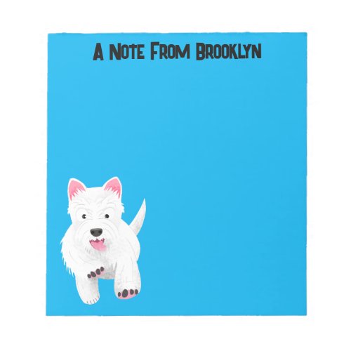 Cute white west highland terrier cartoon notepad