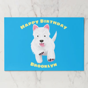 Cute white west highland terrier cartoon paper pad