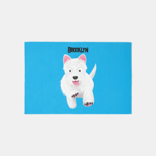 Cute white west highland terrier cartoon rug