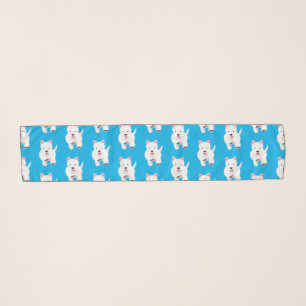 Cute white west highland terrier cartoon scarf