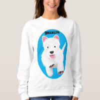 Cute white west highland terrier cartoon
