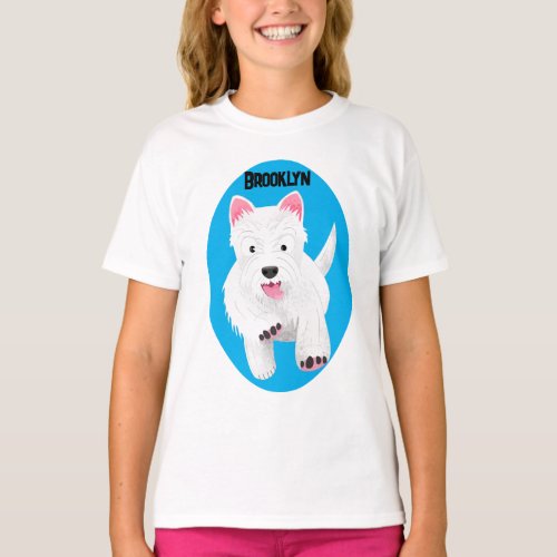 Cute white west highland terrier cartoon T_Shirt