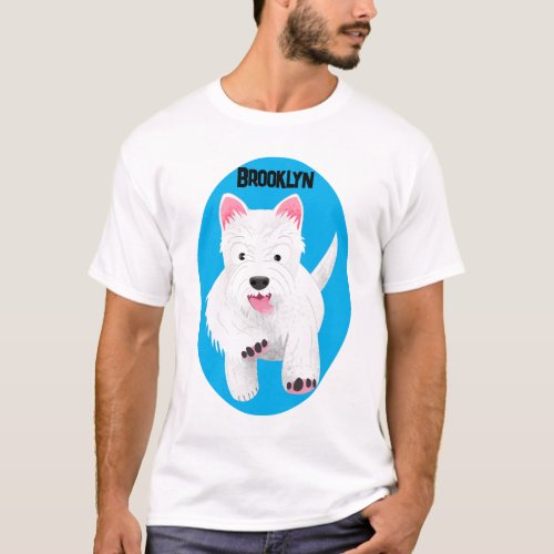 Cute white west highland terrier cartoon T_Shirt