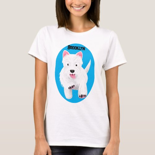 Cute white west highland terrier cartoon T_Shirt