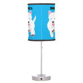 Cute white west highland terrier cartoon table lamp (Back)