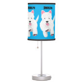 Cute white west highland terrier cartoon table lamp (Right)