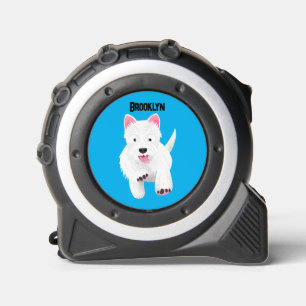 Cute white west highland terrier cartoon tape measure